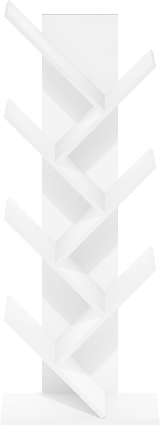 Furinno Tree Book Shelf, 7-Tier Bookshelf, Tree Bookcase for Room Decor, 8.4 x 15.7 x 39.4, for Living Room, Bedroom, Home Office, White