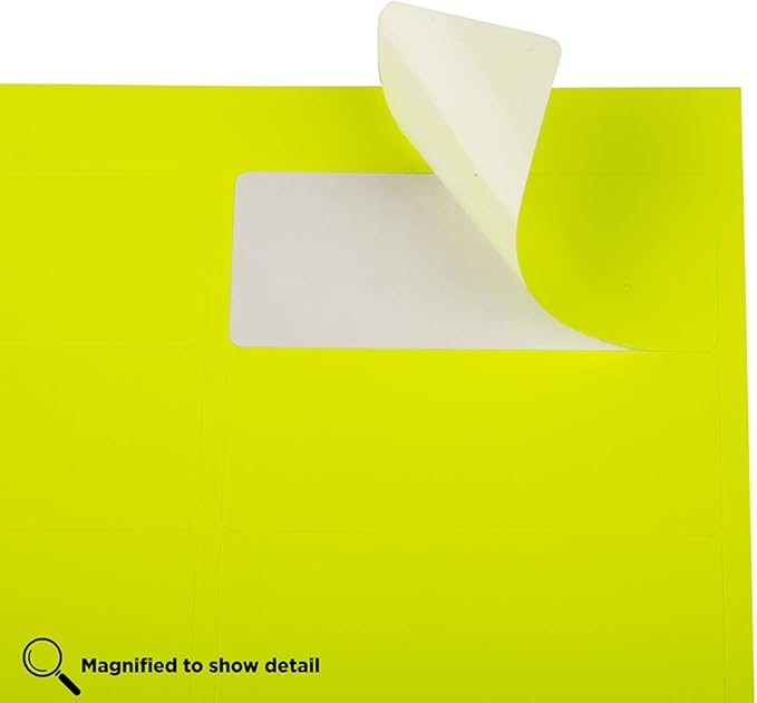 JAM PAPER Return Address Labels - Standard Mailing - 1 x 2 5/8 - Neon Yellow - 120 Shipping Labels/Pack