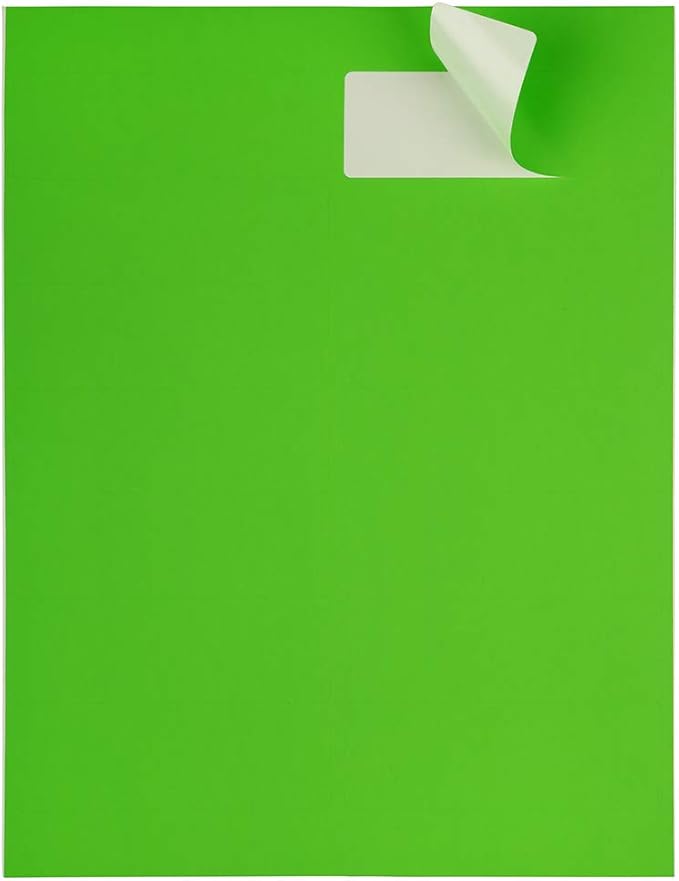 JAM Paper Shipping Address Labels, Rectangular, 1 1/3 x 4, Neon Green, 126/Pack (359329613)