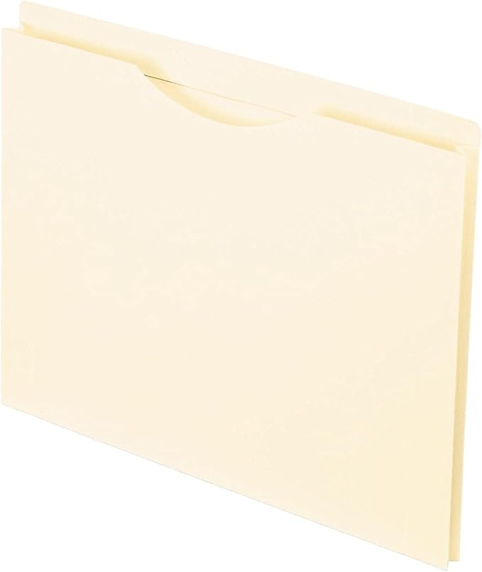 Pendaflex Reinforced File Jackets, Letter Size, Manila, 1" Expansion, Reinforced Straight-Cut Tabs with Thumb Cut, 50 per Box (22100)
