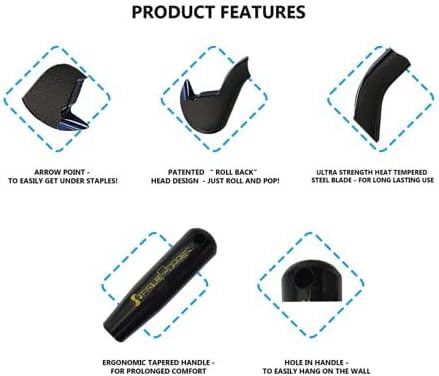 StaplePopper Mini – Heavy Duty Staple Remover Tool & Staple Puller | Fastest Hand Tool for Carpet Staples | Contractor Grade Staple Remover Stick for DIY, Upholstery & Flooring Projects