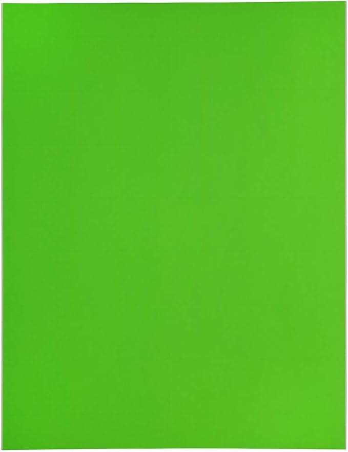 JAM Paper Shipping Address Labels, Rectangular, 1 1/3 x 4, Neon Green, 126/Pack (359329613)