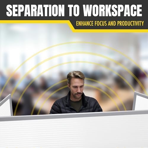 OBEX Polycarbonate Office Desk Mounted Privacy Screen Adjustable Table Top Panel Divider, Universal Aluminum Bracket-USA Made, 18" x 48", White