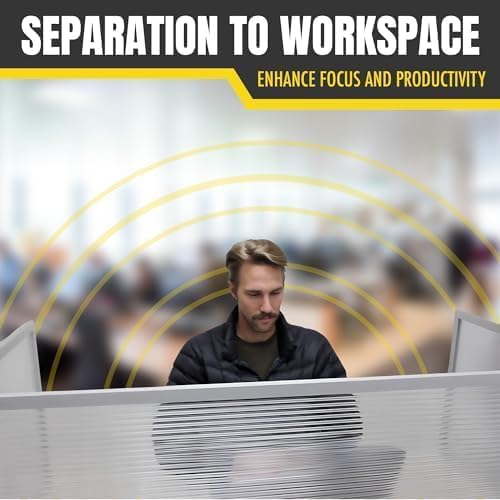 OBEX Polycarbonate Office Desk Mounted Privacy Screen Adjustable Table Top Panel Divider, Universal Aluminum Bracket-USA Made, 24" x 42", Translucent