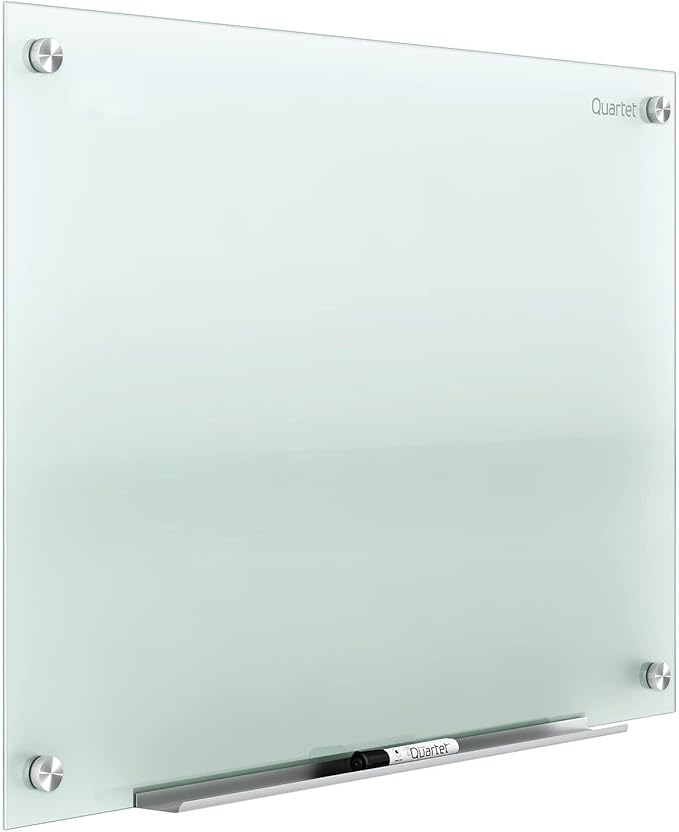 Quartet Whiteboard, Glass Dry Erase Board, Non-Magnetic, 8' x 4', Infinity Frameless Mounting, Includes Dry Erase Marker, Frosted White (G9648F)