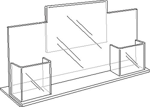 Clear-Ad - LHDDP-8511 - Acrylic Desk Display with Sign & Double Trifold Brochure Holders - Multipurpose Desktop Organizer Stand (Pack of 2)