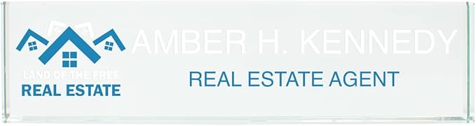 PlaqueMaker Personalized Name Plates for Desks, Custom-Engraved or Color Printed Inlcude a Logo, Office Decor (Jade) (8 x 2" with Color Printing)