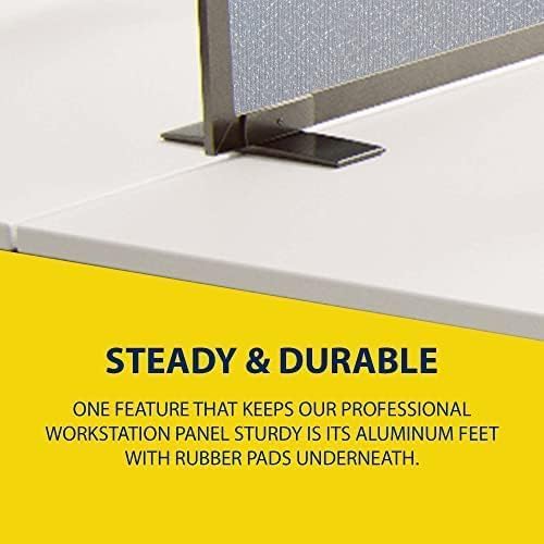 OBEX Acoustical Free Standing Privacy Screen, Cubicle Accessories Desk Privacy Panel, Desk Dividers for Office, Office Furniture Partitions Portable Sound Proof Dividers, 18" x 42", Overcast