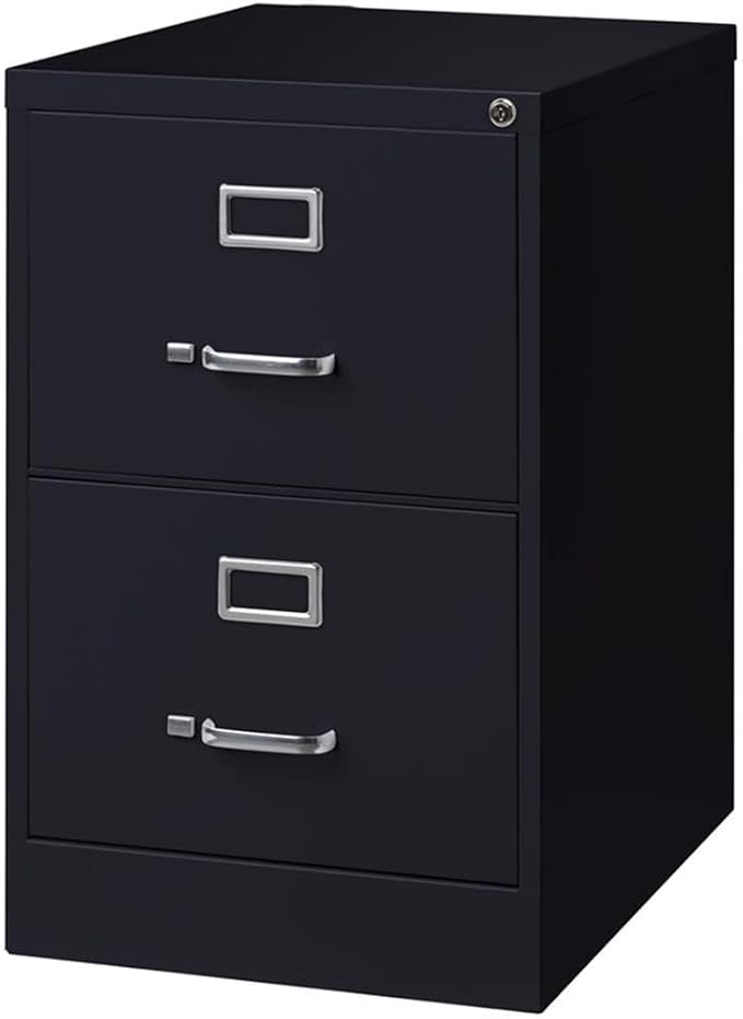 Scranton & Co 25" 2-Drawer Metal Legal Width Vertical Filing Cabinet in Black