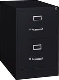 Scranton & Co 25" 2-Drawer Metal Legal Width Vertical Filing Cabinet in Black