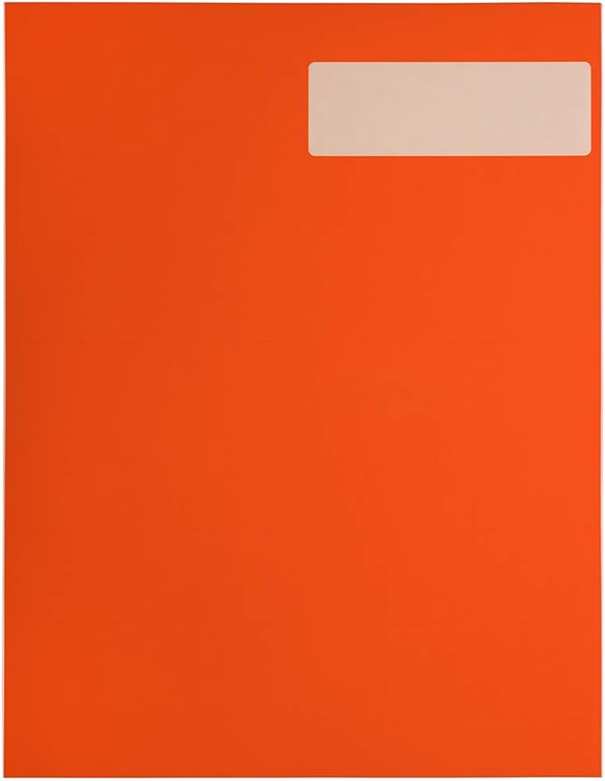 JAM PAPER Shipping Address Labels - Rectangular - 1 1/3 x 4 - Neon Deep Red/Orange - 126/pack