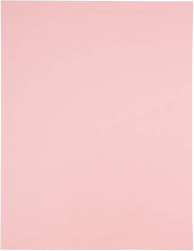 JAM PAPER Return Address Labels - Standard Mailing - 1 x 2 5/8 - Baby Pink Pastel - 120 Shipping Labels/Pack