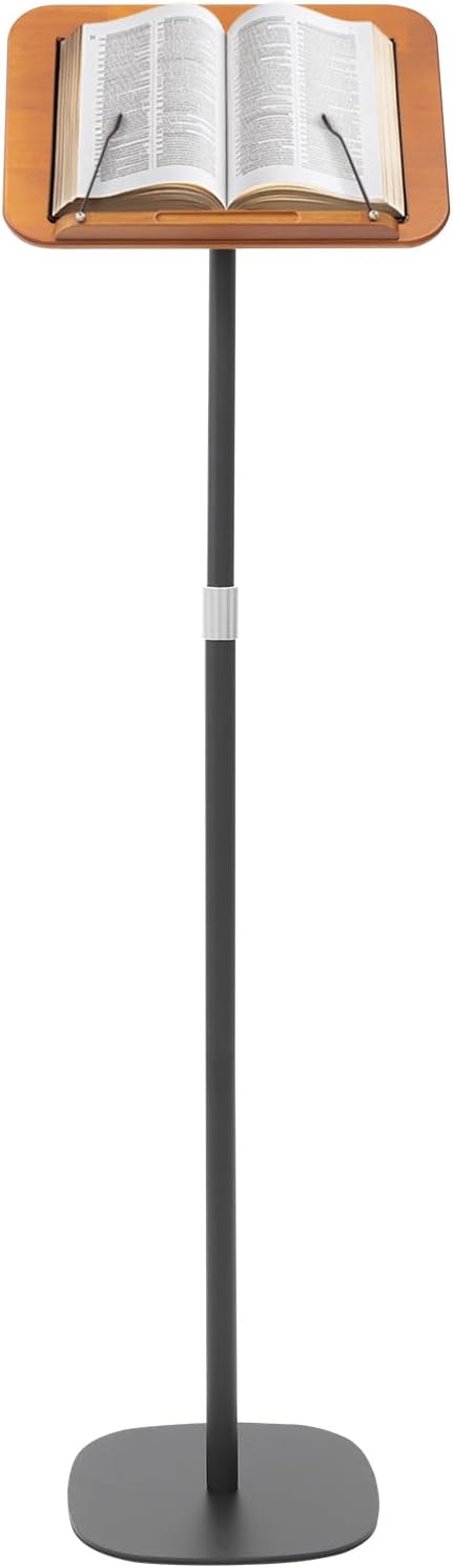 Sheet Music Stand & Desktop Book Stand, Music Book Holder Stand,Wooden Portable Sheet Music Table Stand Height Adjustable from 31.5-51.2in with Book Stand Support