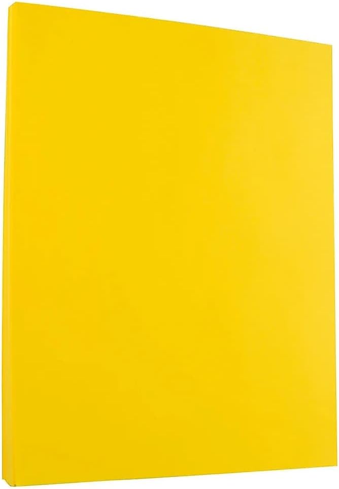 JAM PAPER Colored 24lb Paper - 90 gsm - 8.5 x 11 - Yellow Recycled - 50 Sheets/Pack