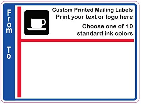 Mailing Stickers, Custom Printed with Your Logo, Image or Text Imprinted 1-Color Business Shipping, 4” x 3” Rolls (1000)