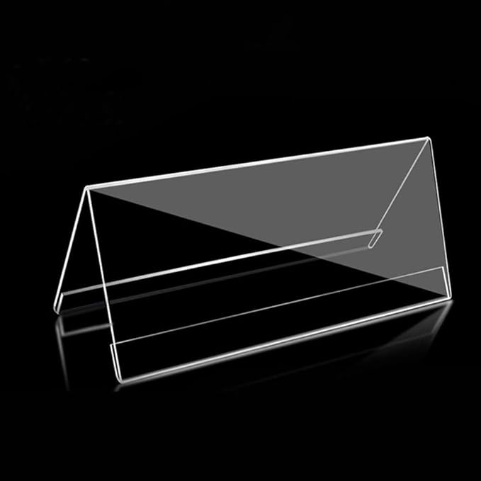 5 Pack Desk Name Plate Holder, Acrylic Sign Holder for Table Display, V Shape Double Sided Nameplate (150*60MM/5.91x2.36 inches)