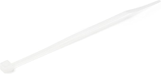 StarTech.com 4"(10cm) Cable Ties - 1/16"(2mm) Wide, 7/8"(22mm) Bundle Diameter, 18lb(8kg) Tensile Strength, Nylon Self Locking Zip Ties with Curved Tip - 94V-2/UL Listed, 100 Pack - White, TAA