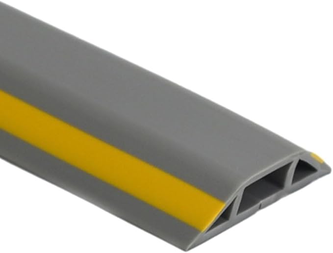 1M Floor Cable Protector Rubber Cover for Safe Movement in Offices, Gyms, and Homes (yellow-gray)