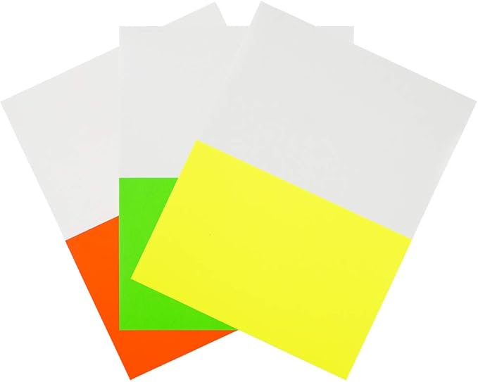 JAM PAPER Shipping Labels - Half Page - 5 1/2 x 8 1/2 - Assorted Bright Neon Colors - 150/Pack