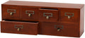 Apothecary Drawers Wooden Storage Box with 6 Drawers Vintage Countertop Wooden Drawers Apothecary Cabinet Library Card Catalog Cabinet （BROWN）