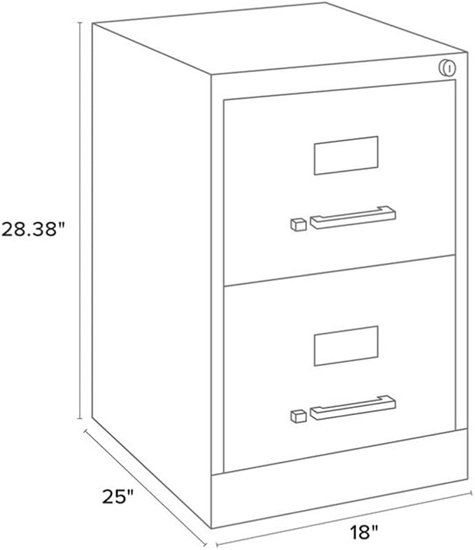 Scranton & Co 25" 2-Drawer Metal Legal Width Vertical Filing Cabinet in Black