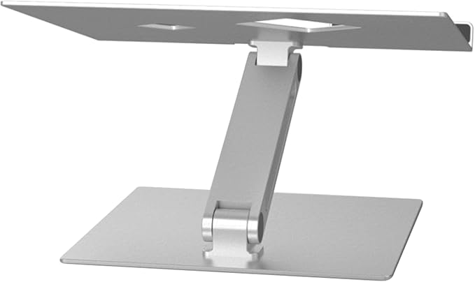 Durable Folding Adjustable Laptop & Tablet Holder - Non Slip Silver Aluminum Laptop Mount for 10" - 17" Laptops - Portable Laptop Stand Folds for Easy Storage