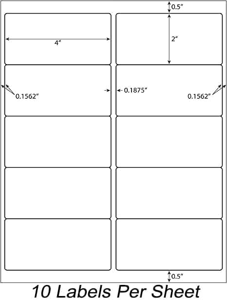 NefLaca 2"x4" Shipping Address Labels, 10-UP Blank Mailing Labels, White Self-Adhesive Customized Stickers for Inkjet and Laser Printer [500 Sheet, 5000 Labels]