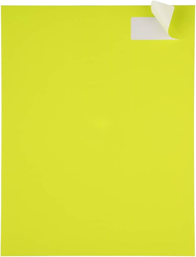 JAM PAPER Return Address Labels - Standard Mailing - 1 x 2 5/8 - Neon Yellow - 120 Shipping Labels/Pack