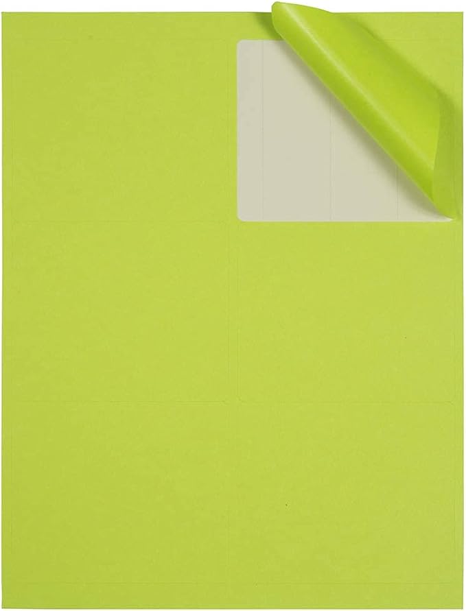 JAM PAPER Shipping Address Labels - Large - 3 1/3 x 4 - Lime Green - 120/Pack