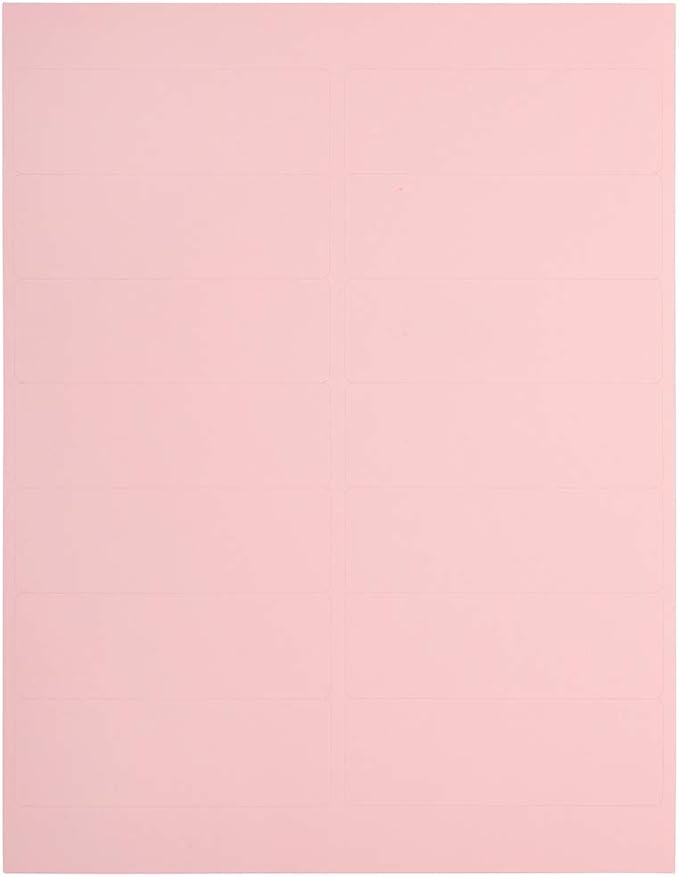 JAM PAPER Shipping Address Labels - Rectangular - 1 1/3 x 4 - Baby Pink Pastel - 126/Pack