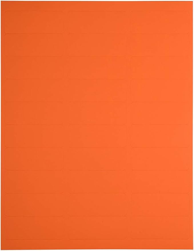 JAM PAPER Return Address Labels - Standard Mailing - 1 x 2 5/8 - Orange - 120 Shipping Labels/Pack