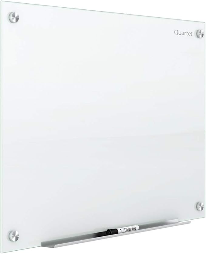 Quartet Glass Whiteboard, Non-Magnetic Dry Erase White Board, 36"W x 24"H, Includes Accessory Tray, 1 Marker and 2 Glass Board Magnets, White Surface, Infinity (G3624NMW)