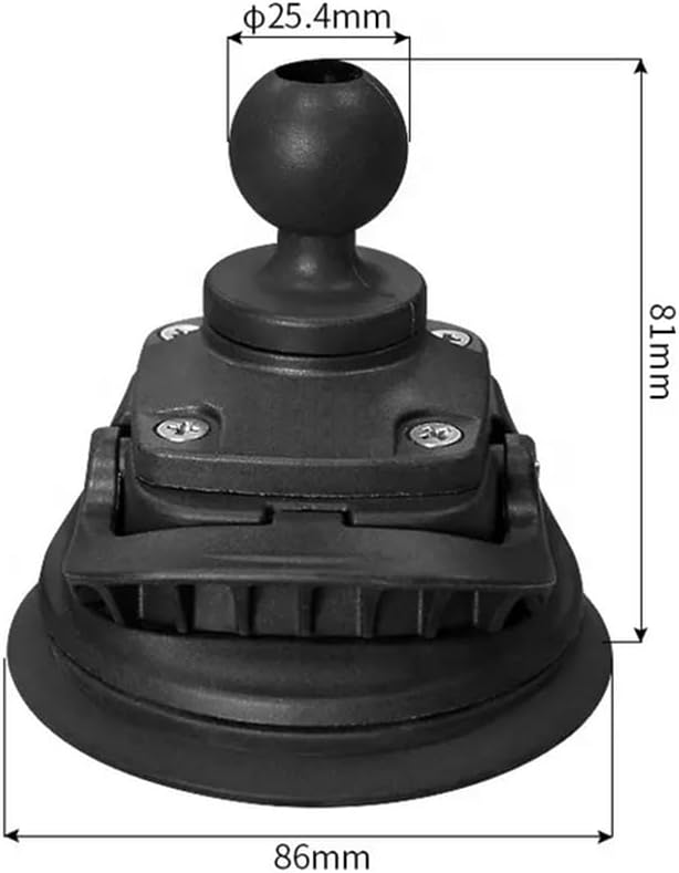 Strg Suction Cup Mount with 1'' Ball, Ball Mount with Suction Cup Base Compatible with RAM Mount and All 1 Inch/B Size/ 25mm Ball Double Socket Arms