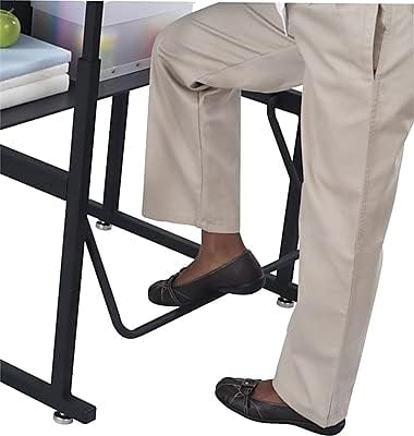Safco AlphaBetter Student Standing Desk, Adjustable Height with Shelf and Swinging Pendulum Foot Rest, 36" W x 24" D, Gray