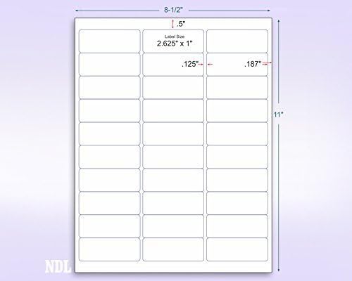 8-1/2 x 11" Neon Color High Light Fluorescent Labels for Laser & Inkjet Printer (RED Fluorescent, 1" x 2-5/8" - 30 Per Page | 3000 Labels)