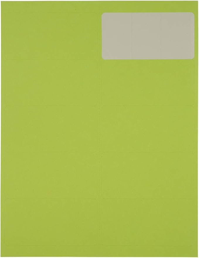 JAM PAPER Shipping Address Labels - Standard Mailing - 2 x 4 - Ultra Lime Green - 120/Pack