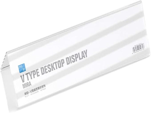 5 Pack Desk Name Plate Holder, Acrylic Sign Holder for Table Display, V Shape Double Sided Nameplate (200*100MM/7.87x3.94 inches)