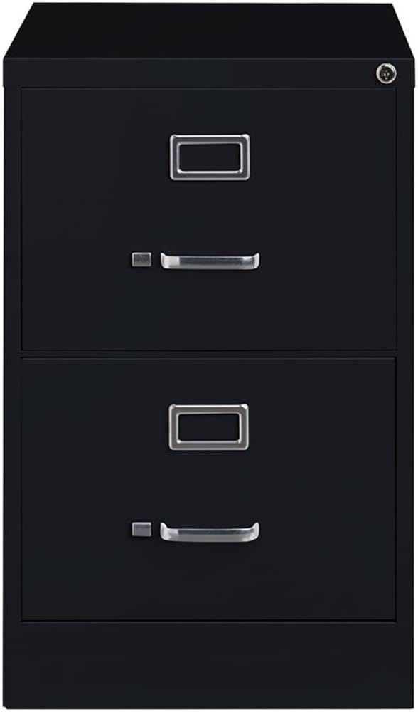 Scranton & Co 25" 2-Drawer Metal Legal Width Vertical Filing Cabinet in Black