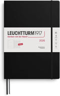 LEUCHTTURM1917 - Weekly Planner & Notebook 2025, Hardcover, Master (A4+), Ruled, Black (Jan 1 - Dec 31, 2026)