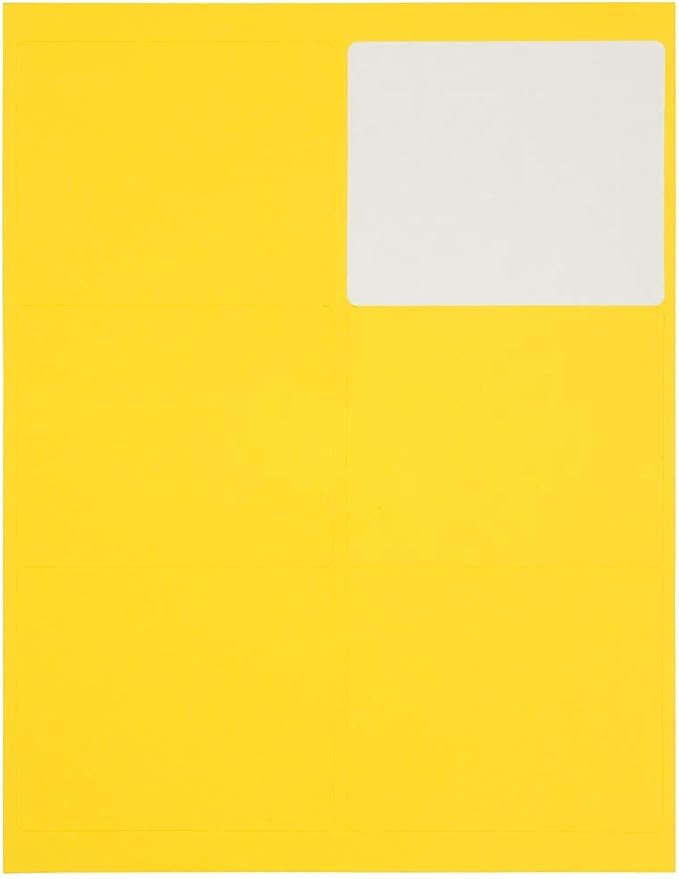 JAM PAPER Shipping Address Labels - Large - 3 1/3 x 4 - Yellow - 120/Pack