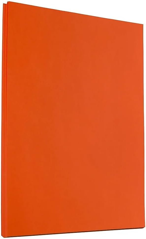 JAM PAPER Colored 24lb Paper - 90 gsm - 8.5 x 11 - Orange Recycled - 50 Sheets/Pack