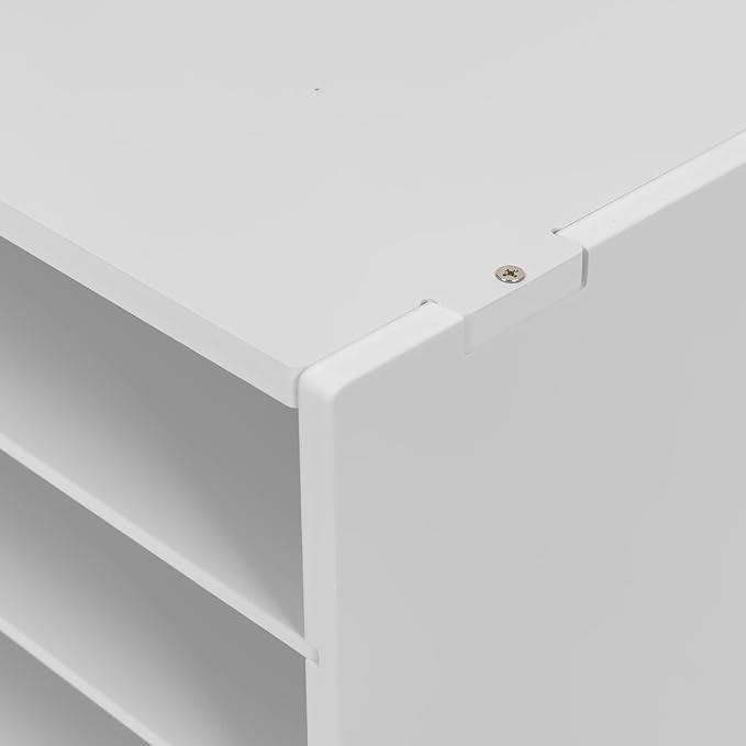 Literature Organizer Sorter for Desk, 12 Slots Adjustable File Sorter Mail Organizer, Paper Sorter Organizer, Open Design Paper Storage Mailbox for Office School Classroom, White