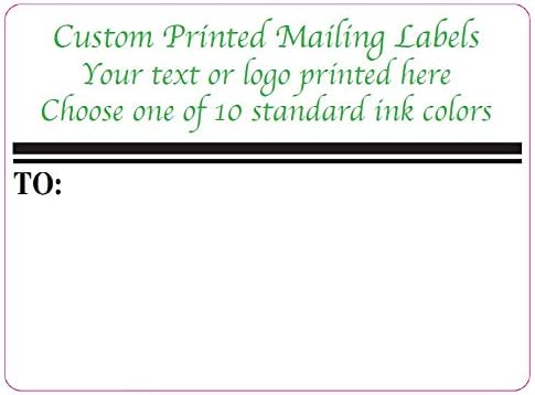 Mailing Labels, Custom Printed with Your Logo, Image or Text Imprinted 1-Color Business Shipping Stickers, 4” x 3” Rolls (5000)