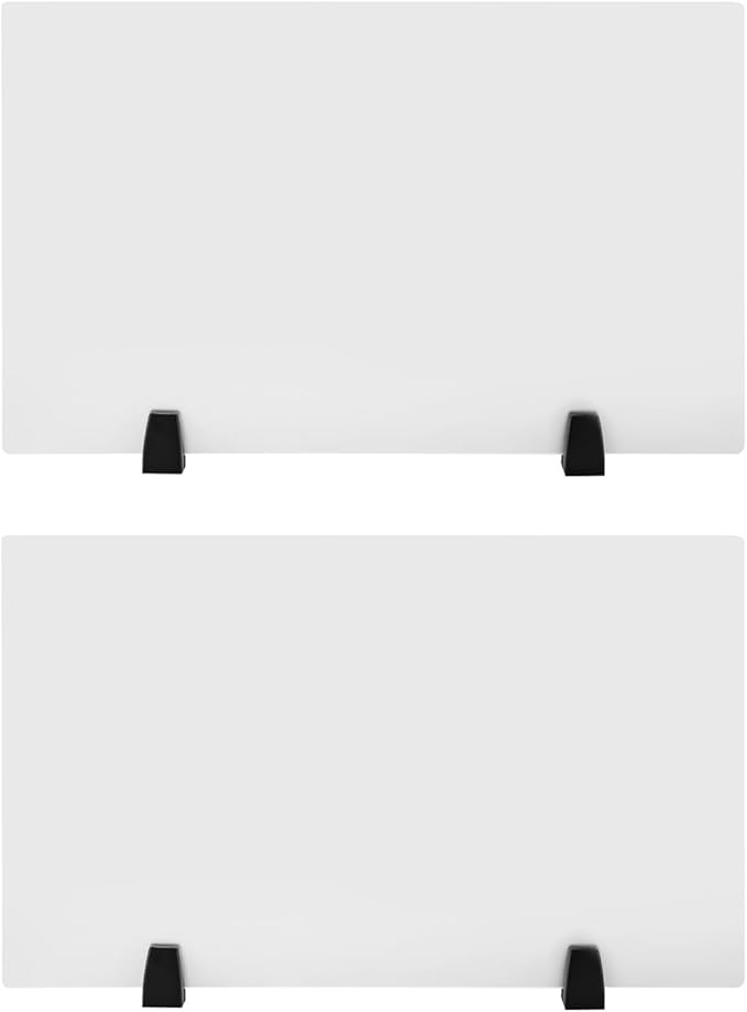 2 Pack Desk Privacy Panels,Modern Dual Frosted Plexiglass 30 x 18 inch Clamp-on Desk Privacy Panels,Acrylic Cubicle Desk Dividers,Office Partitions (30 in x18 in)