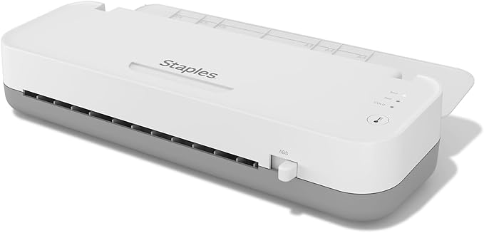 Staples Thermal Laminator Machine, 9.5 Inch W, Dual-Function Hot & Cold Laminating, Office Presentation Supplies, White/Gray