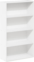 Furinno PASIR Book Shelf, 4-Tier Bookshelf, Bookcase with Open Shelf, 9.4 x 23.6 x 41.7, for Living Room, Bedroom, Home Office, White