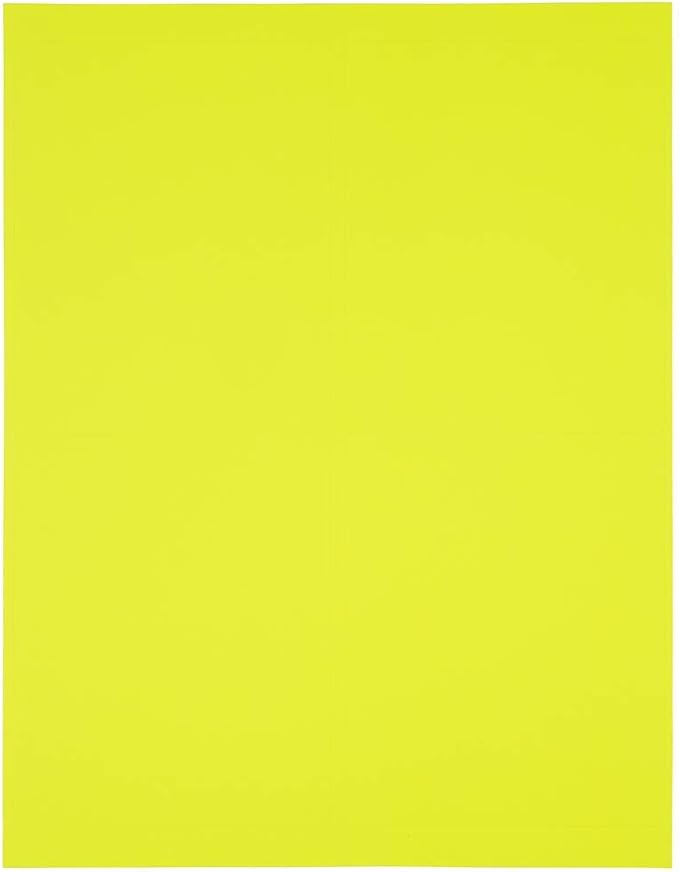 JAM PAPER Shipping Address Labels - 4 x 5 - Quarter Page/Extra Large - Neon Yellow - 120/Pack