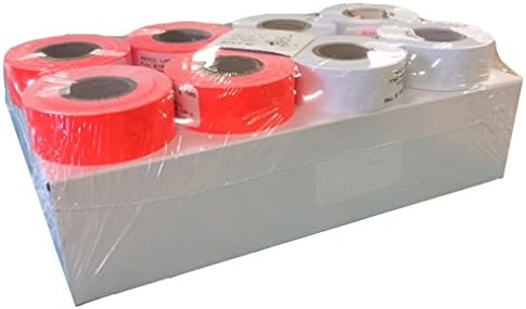 Kenco GL289/275 Labeling Gun - 8 Digits Top, 6 Digits Bottom, Includes 6,000 Labels & Free Ink Roller (White & Fluorescent Red)
