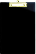 UNIQOOO Black Acrylic Clipboard with Shinny Gold Finish Clip, Perfect for Modern Arts Lover, Fashion and Style Expert, Calligrapher, Office, Seminars, Workshops, Home School, Classroom, Event