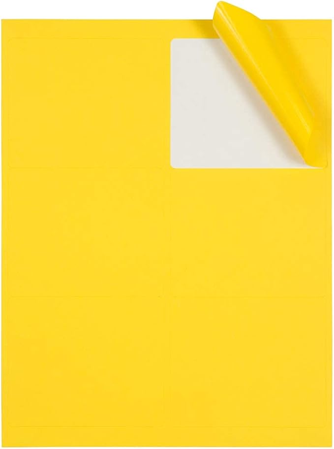 JAM PAPER Shipping Address Labels - Large - 3 1/3 x 4 - Yellow - 120/Pack